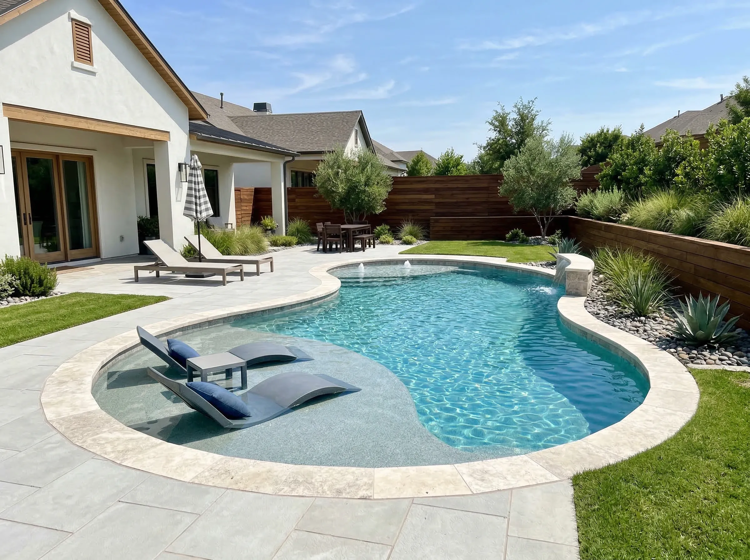 Backyard gunite pool