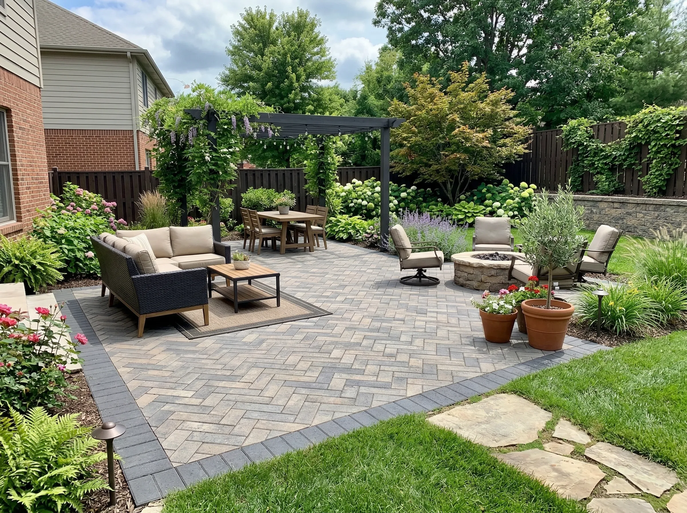 Full backyard renovation with pavers in Peekskill, NY