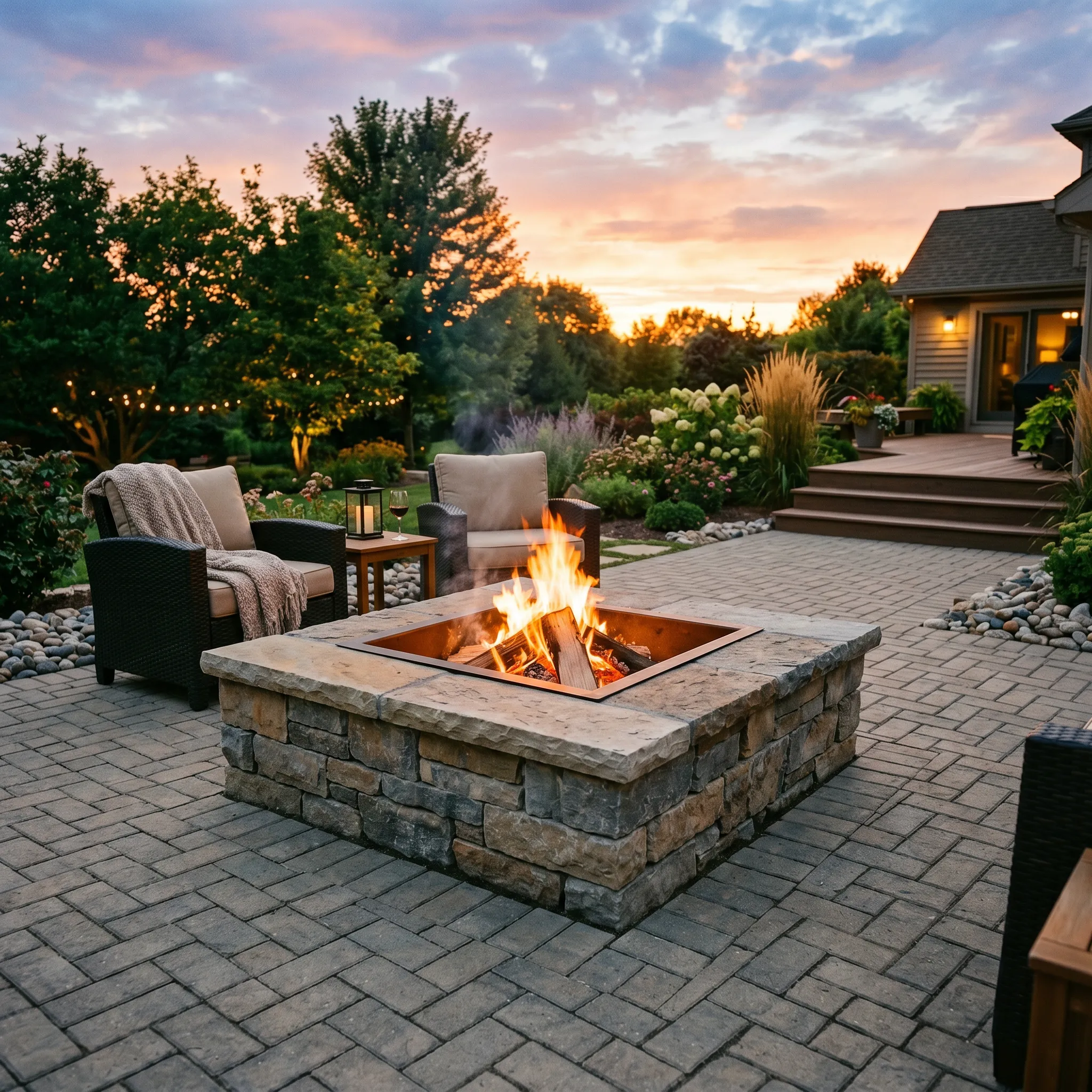 wood burning firepit installation