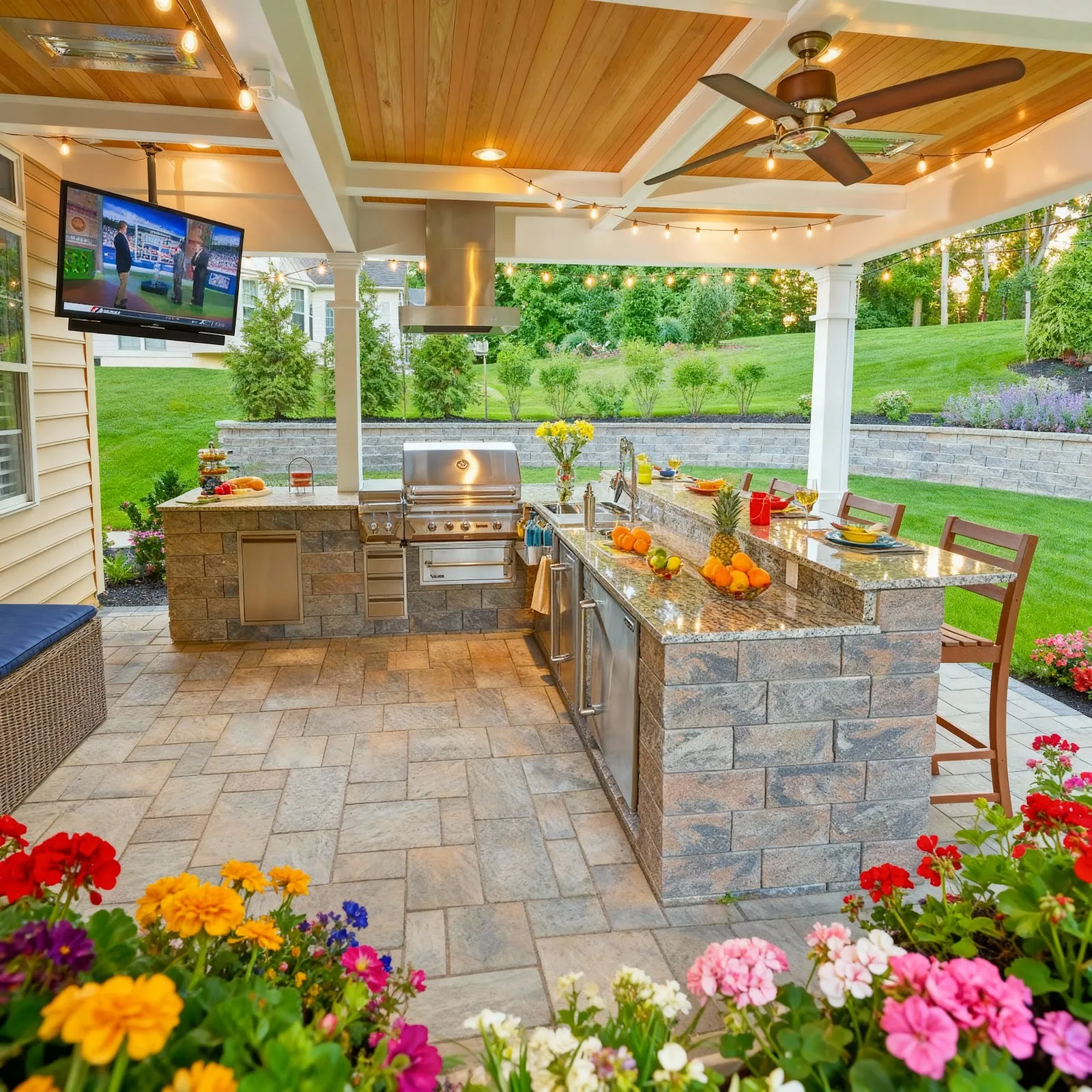Covered outdoor kitchen and patio in Yorktown, NY