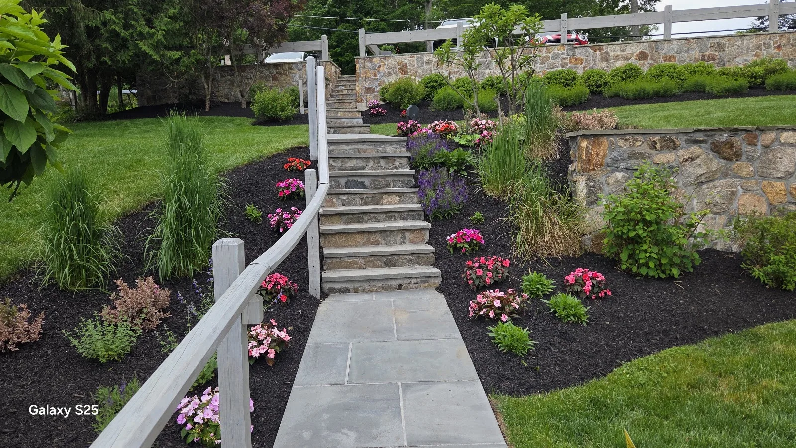 Custom stone steps and walkway in Ossining