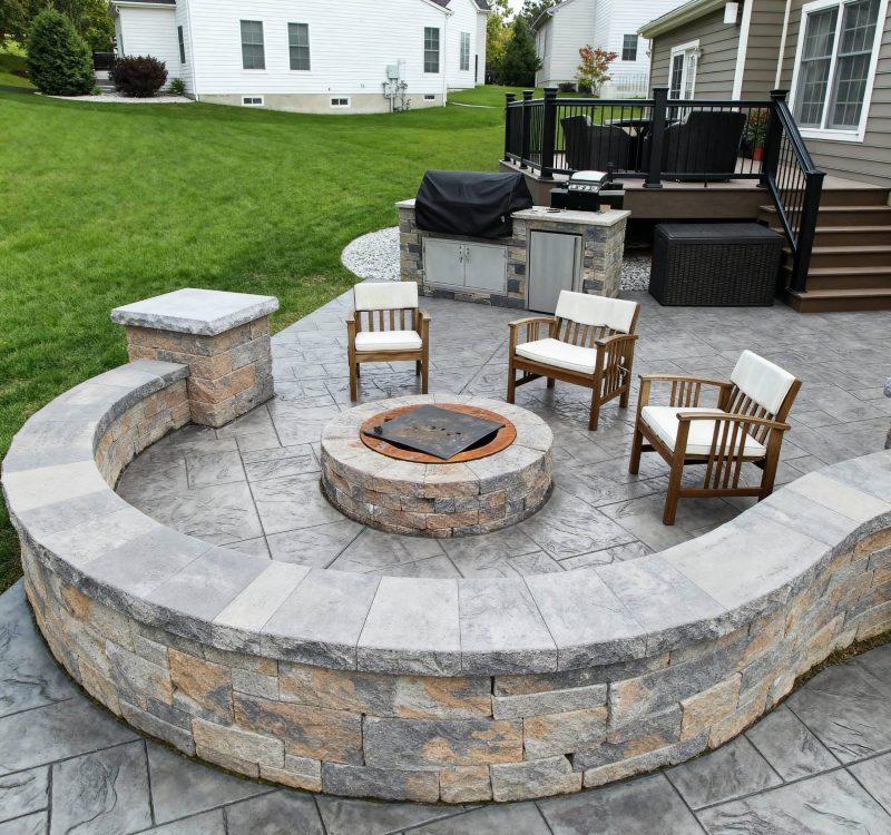 Outdoor living spaces enhanced with hardscaping in Armonk, NY